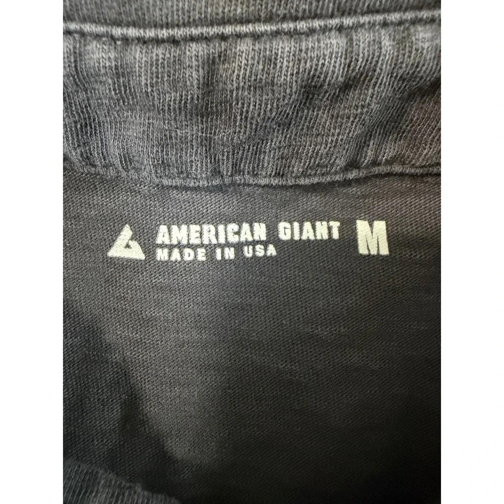 American Giant Polo Shirt Men's Size Medium‎ Black Shorts Sleeve